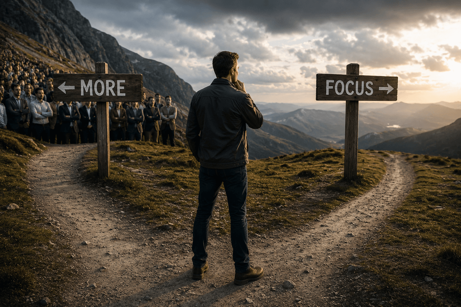Focusing man